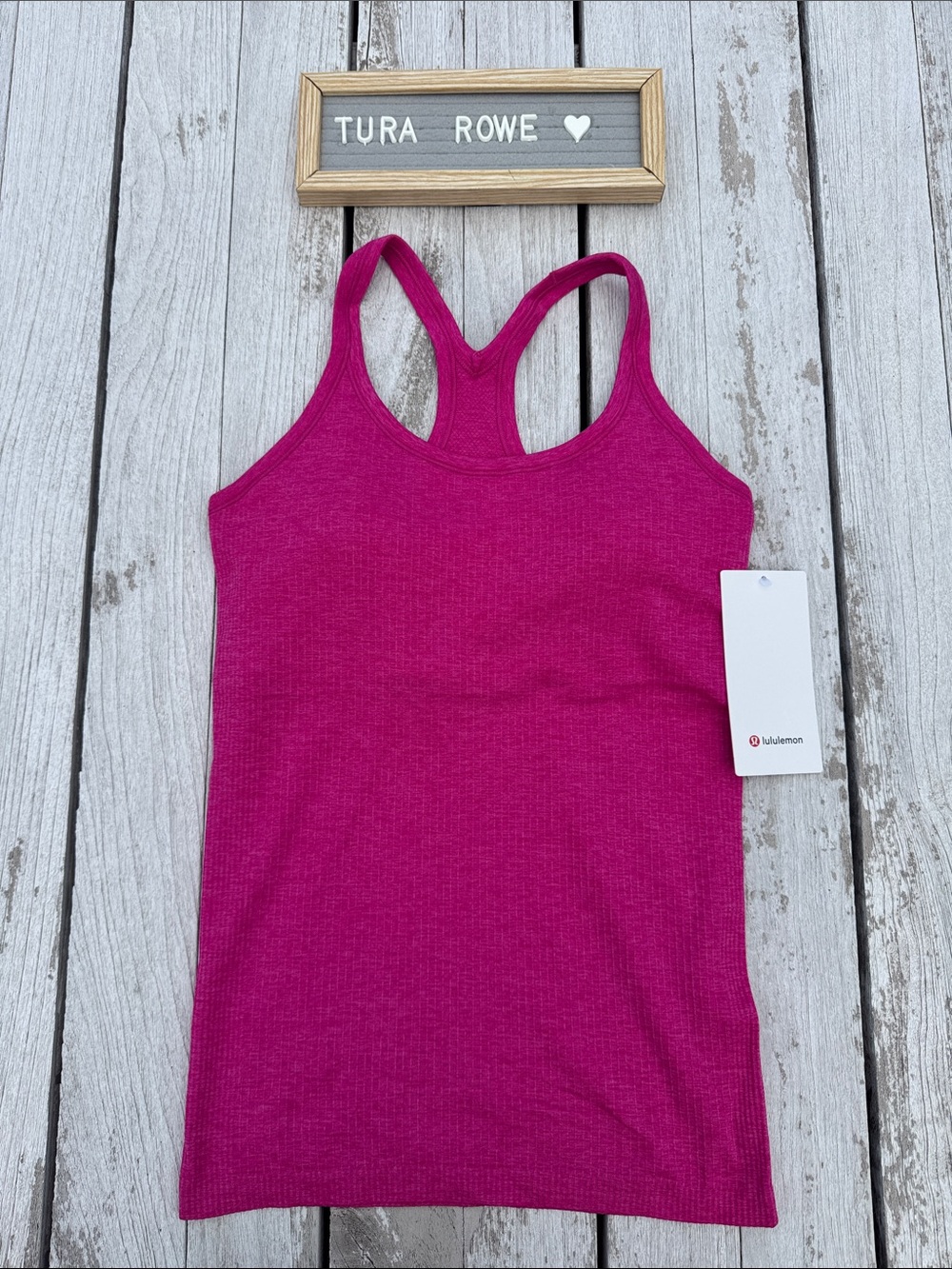 Lululemon Ebb to Street Tank Pink Flare Size 8 NWT